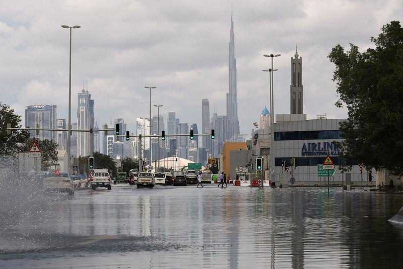 Flooded UAE counts cost of epic rainstorm, airport…